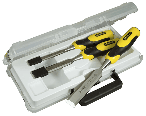 Jogo de 3 Formões Cabo Bimatéria e Fio Biselado 2-16-887 STANLEY