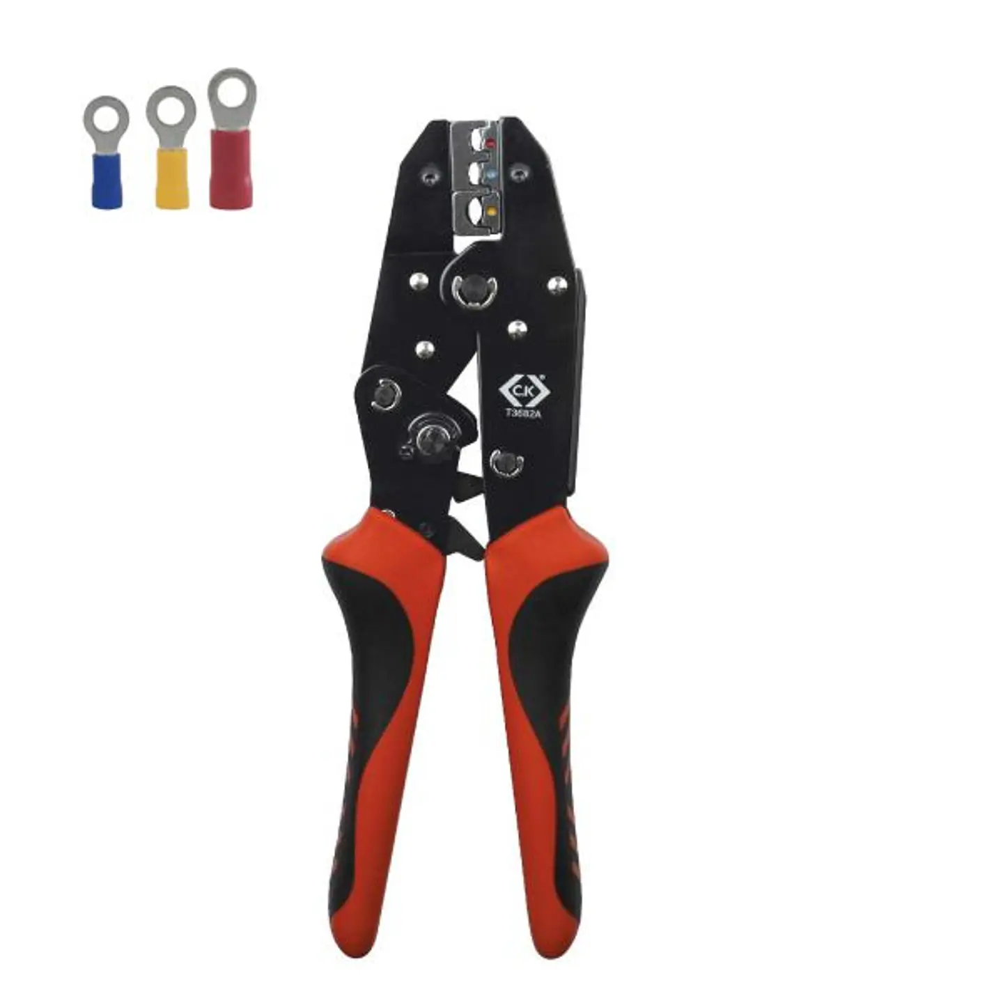 Alicate de Cravar terminais olhal isolados c/ roquete 0.5 - 6.0mm² T3682A CK TOOLS 1