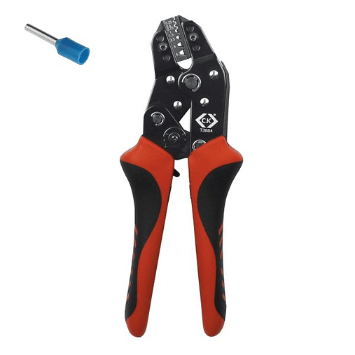 Alicate de Cravar terminais de ponteira c/ roquete 0.25 - 6.0mm² T3684 CK TOOLS 1