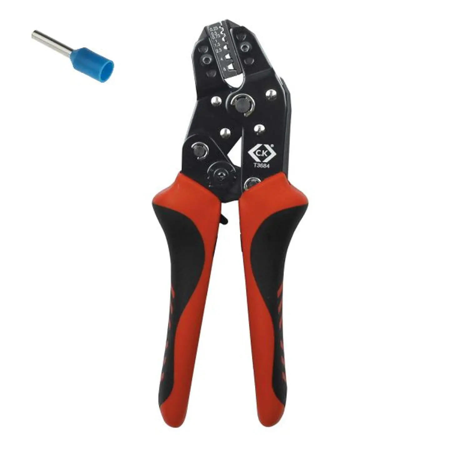 Alicate de Cravar terminais de ponteira c/ roquete 0.25 - 6.0mm² T3684 CK TOOLS 1