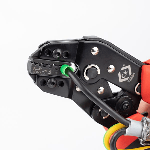 Alicate de Cravar terminais de ponteira c/ roquete 0.25 - 6.0mm² T3684 CK TOOLS 3