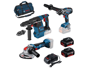 Conjunto GBH 18V-26 F + GSR 18V-150 C BITURBO + GWX 18V-10 (125mm) X-LOCK BOSCH