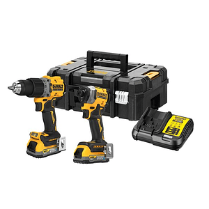 Kit 18V Powerstack Aparafusadora C/Perc + Aparafusadora Impacto DCK2050E2T DEWALT