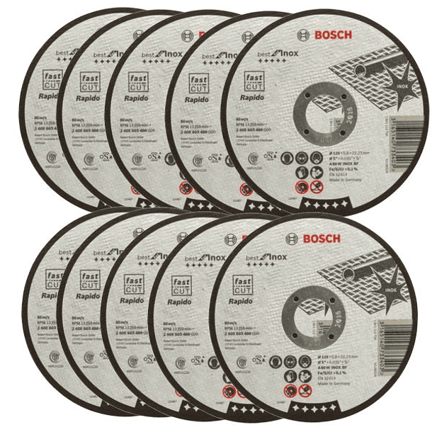 Disco de corte fino Best for Inox (direito) - Rapido: 125 x 0,8mm BOSCH (10 un.) 2