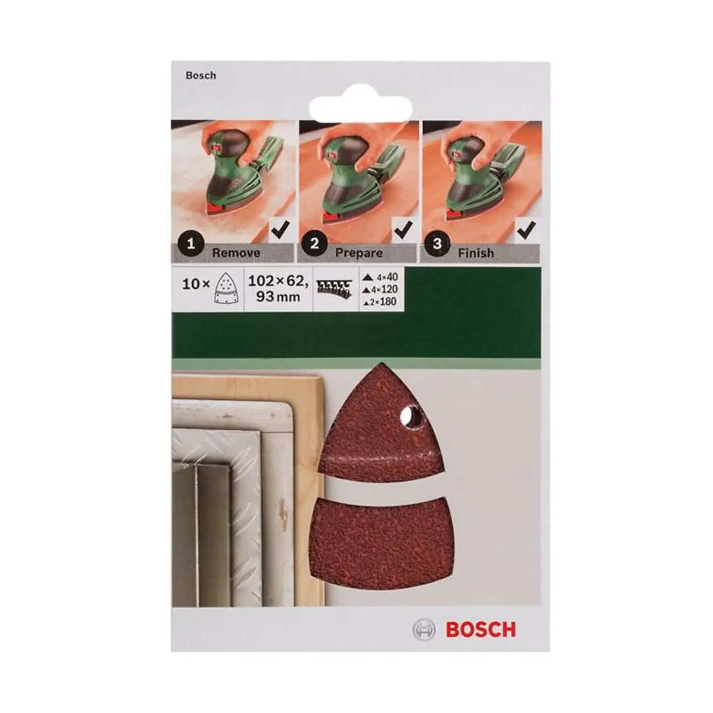 Conjunto de 10 folhas de lixa para PSM e PRIO BOSCH 1