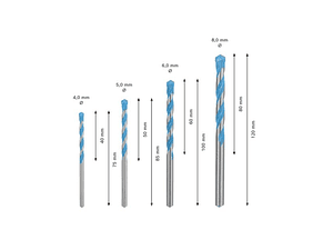Conjunto de 4 Brocas EXPERT CYL-9 MULTICONSTRUCTION BOSCH