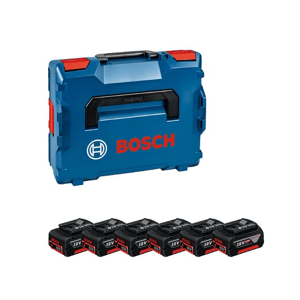 Pack de 6 Baterias 18V 4.0Ah + Mala L-BOXX BOSCH 2
