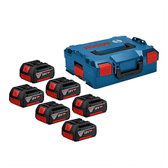 Pack de 6 Baterias 18V 4.0Ah + Mala L-BOXX BOSCH