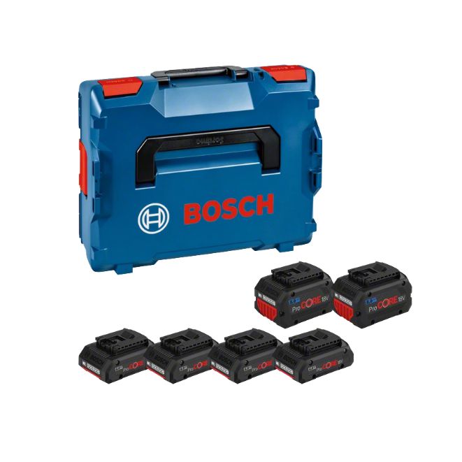 Pack de 6 Baterias 18V (4 x ProCORE18V 4.0Ah + 2 x ProCORE18V 8.0Ah) + Mala L-BOXX BOSCH