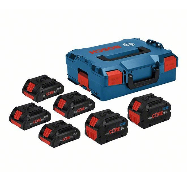 Pack de 6 Baterias 18V (4 x ProCORE18V 4.0Ah + 2 x ProCORE18V 8.0Ah) + Mala L-BOXX BOSCH 1