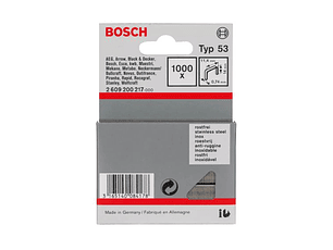 Agrafos Arame Fino Inoxidável TIPO 53 BOSCH (1.000 un.)
