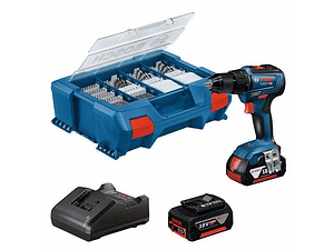 Aparafusadora sem fio GSR 18V-55 + 2 Baterias 18V 4Ah + 82 Acessórios BOSCH