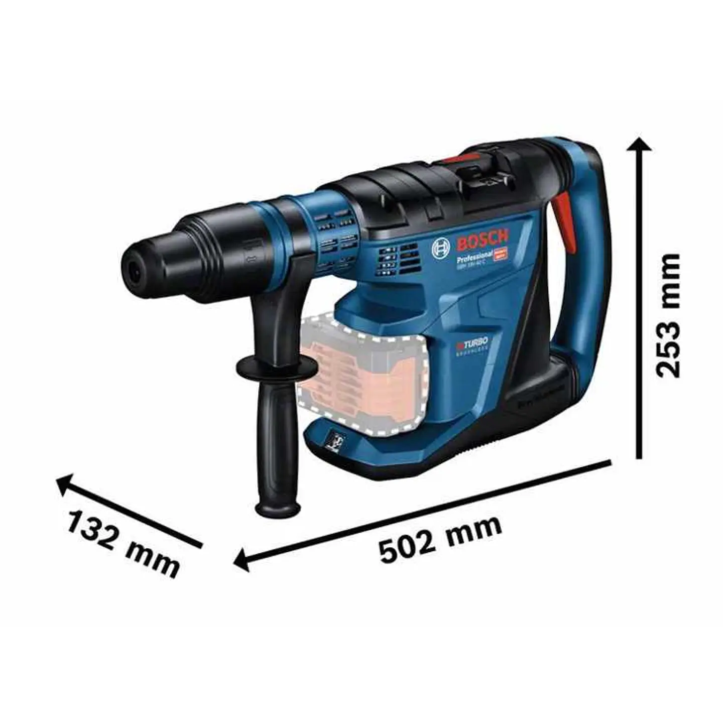 Martelo perfurador sem fio SDS Max BITURBO GBH 18V-40 C + 2x ProCORE18V 8Ah BOSCH 3