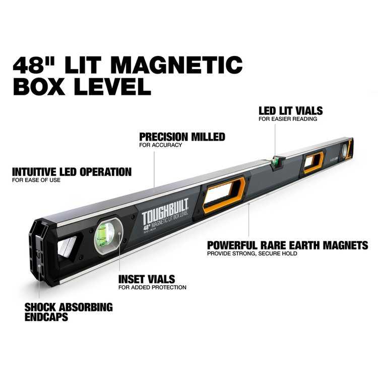 Nivel de Bolha LED Magnético 120cm TB-H2-L-M120LH-M TOUGHBUILT 5