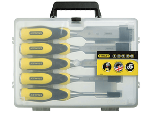 Jogo de 5 Formões Cabo Bimatéria e Fio Biselado 2-16-888 STANLEY