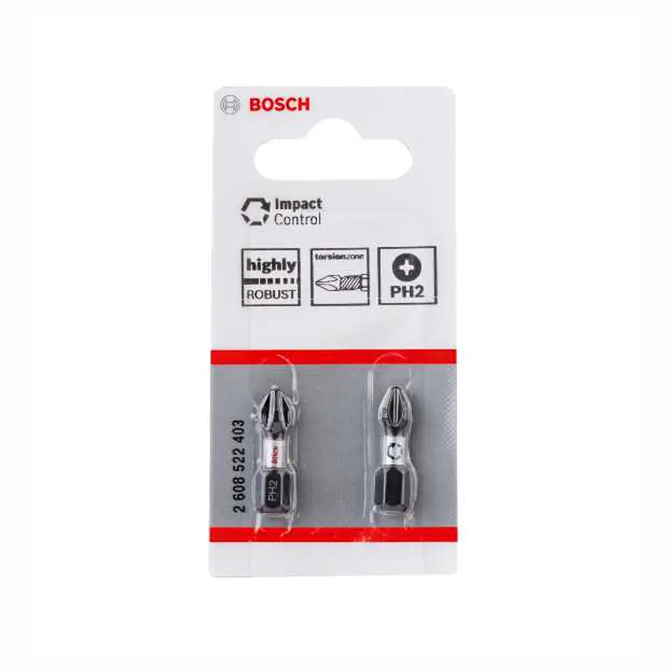 Conjunto de pontas de aparafusar Phillips PH2x25 Impact Control BOSCH (2 unidades) 2