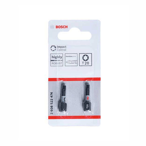 Conjunto de pontas de aparafusar Torx T20x25 Impact Control BOSCH (2 unidades) 2