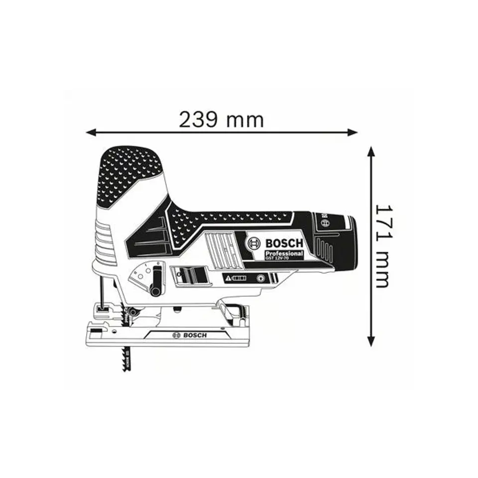 Serra vertical Tico-Tico sem fio GST 12V-70 + 2 Baterias 12V 3.0Ah + Mala L-BOXX 102 BOSCH 3
