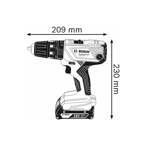 Aparafusadora/Berbequim com percussão sem fio GSB 18V-21 + 3 Baterias 2.0Ah BOSCH