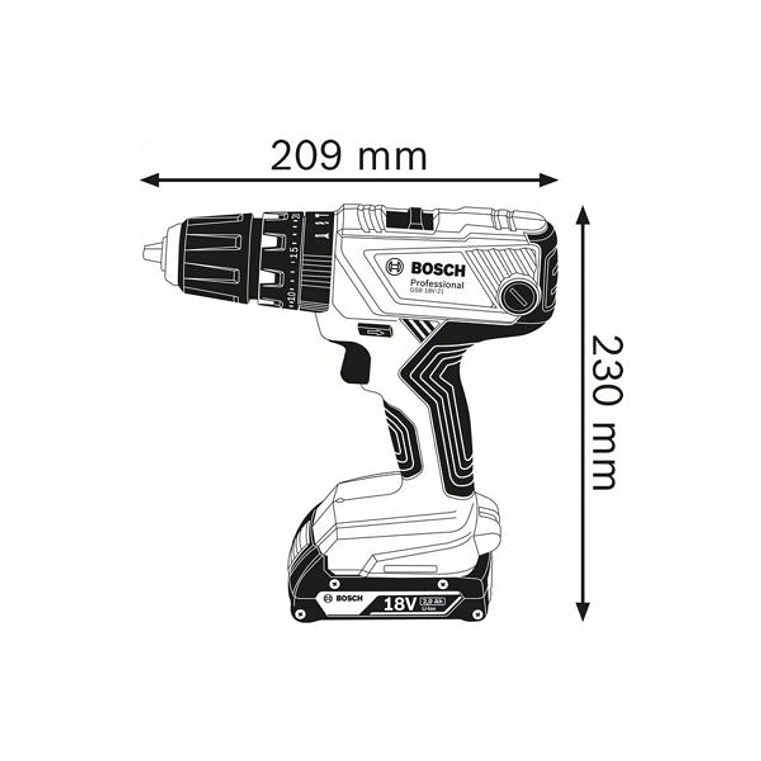 Aparafusadora/Berbequim com percussão sem fio GSB 18V-21 + 3 Baterias 2.0Ah BOSCH 2