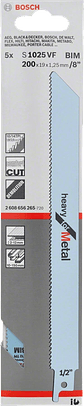 Lamina de Serra Sabre S 1025 VF Heavy for Metal BOSCH (5 un.) - Thumbnail 2