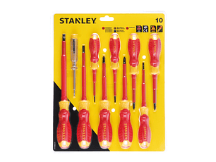 Jogo de 10 Chaves de Fenda+PZ+PH Isolados STHT60032-0 CUSHION-GRIP STANLEY