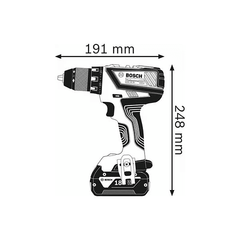 Aparafusadora/berbequim sem fio GSR 18V-28 + 2 Baterias 18V 2.0Ah BOSCH