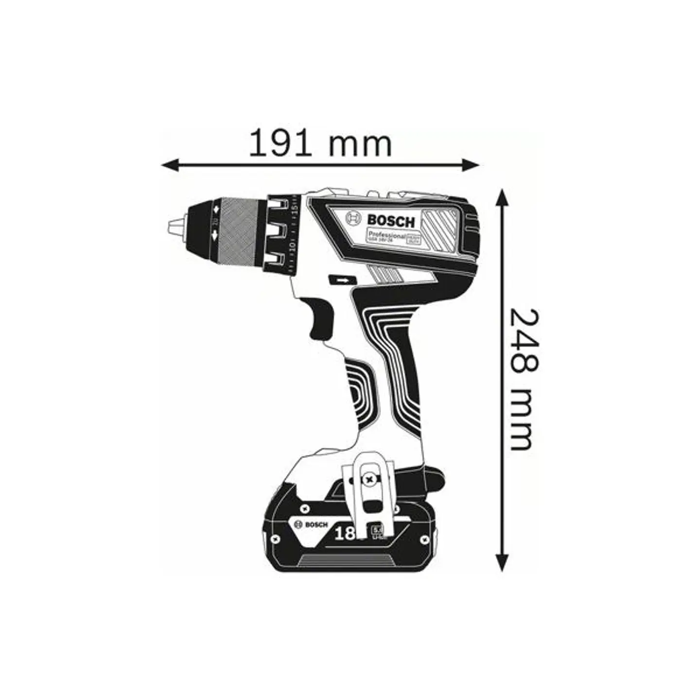 Aparafusadora/berbequim sem fio GSR 18V-28 + 2 Baterias 18V 2.0Ah BOSCH 2