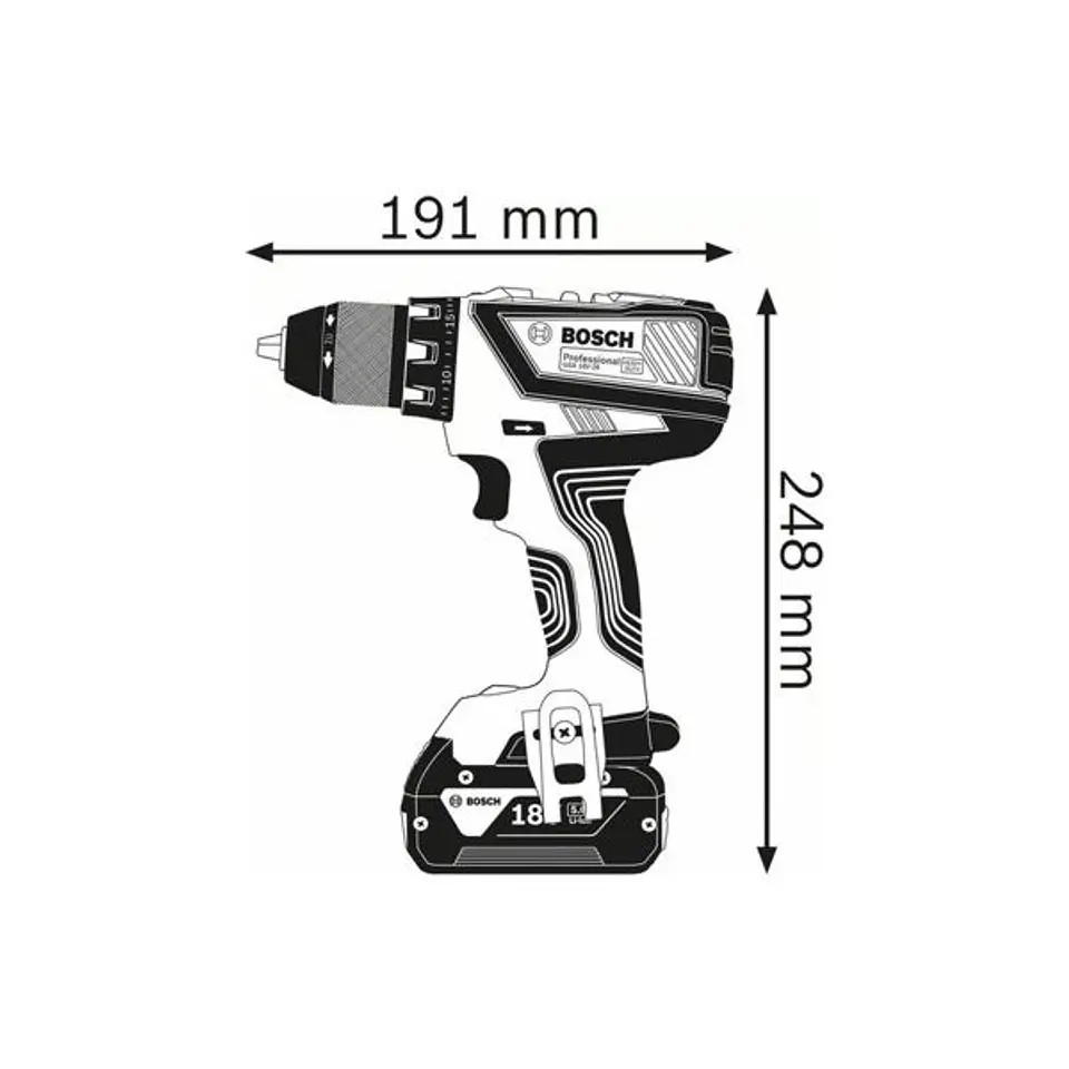 Aparafusadora/berbequim sem fio GSR 18V-28 + 2 Baterias 18V 2.0Ah BOSCH 2