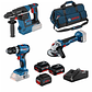 Conjunto Martelo GBH 18V-26, Rebarbadora GWS 18V-10 (125), Aparafusadora GSB 18V-45 + 3 Baterias (2x 5Ah + 1x PC5.5Ah) PRIMeKIT BOSCH - Thumbnail 1