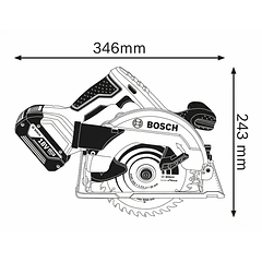 Serra circular a bateria 18 Volts GKS 18V-57 + 3 Baterias 5.0Ah + L-BOXX 238 BOSCH