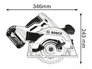 Serra circular a bateria 18 Volts GKS 18V-57 + 3 Baterias 5.0Ah + L-BOXX 238 BOSCH