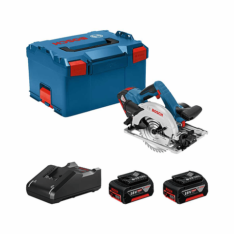 Serra circular a bateria 18 Volts GKS 18V-57 + 3 Baterias 5.0Ah + L-BOXX 238 BOSCH