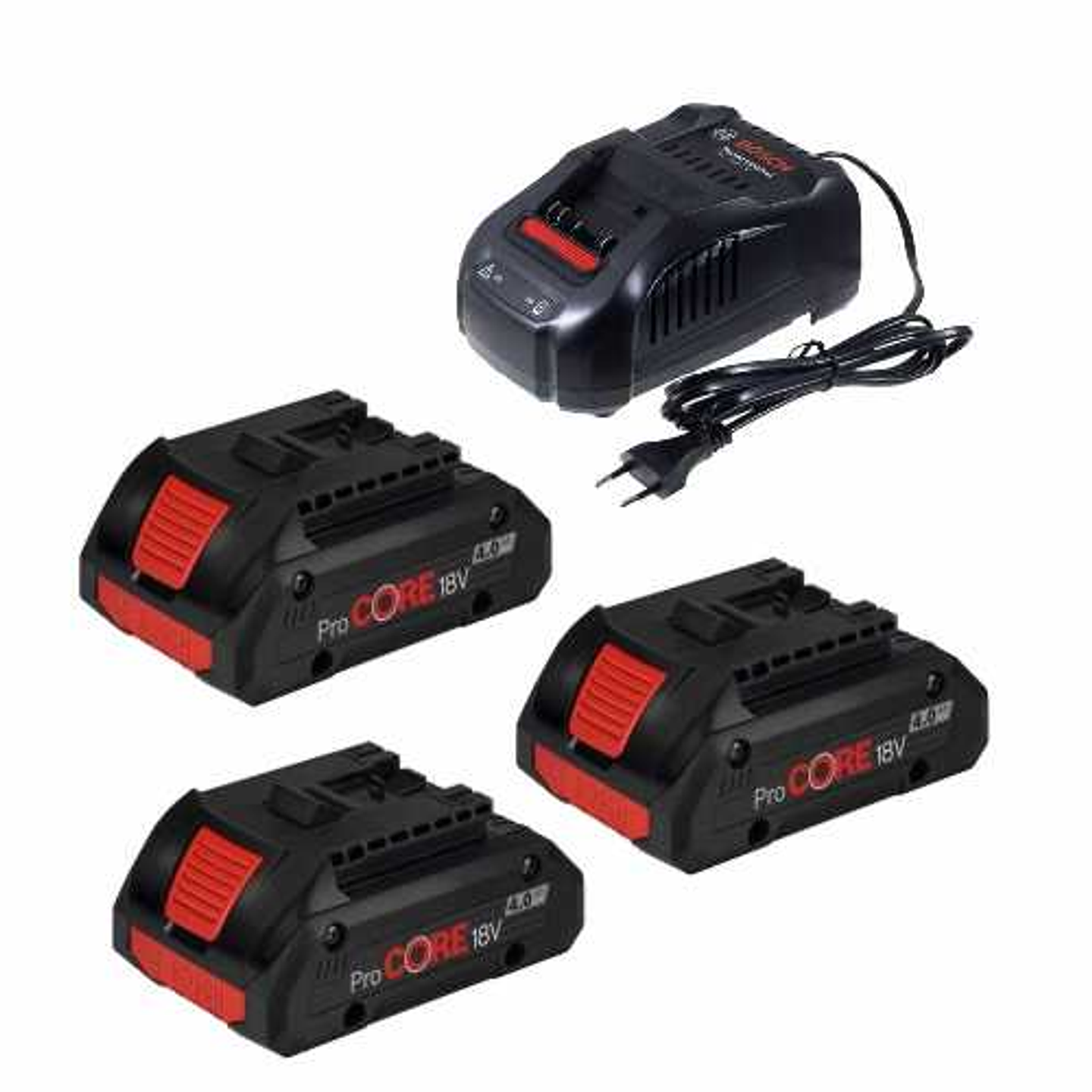 Conjunto 3 baterias ProCORE 18V 4.0Ah e carregador GAL 1880 CV BOSCH 1