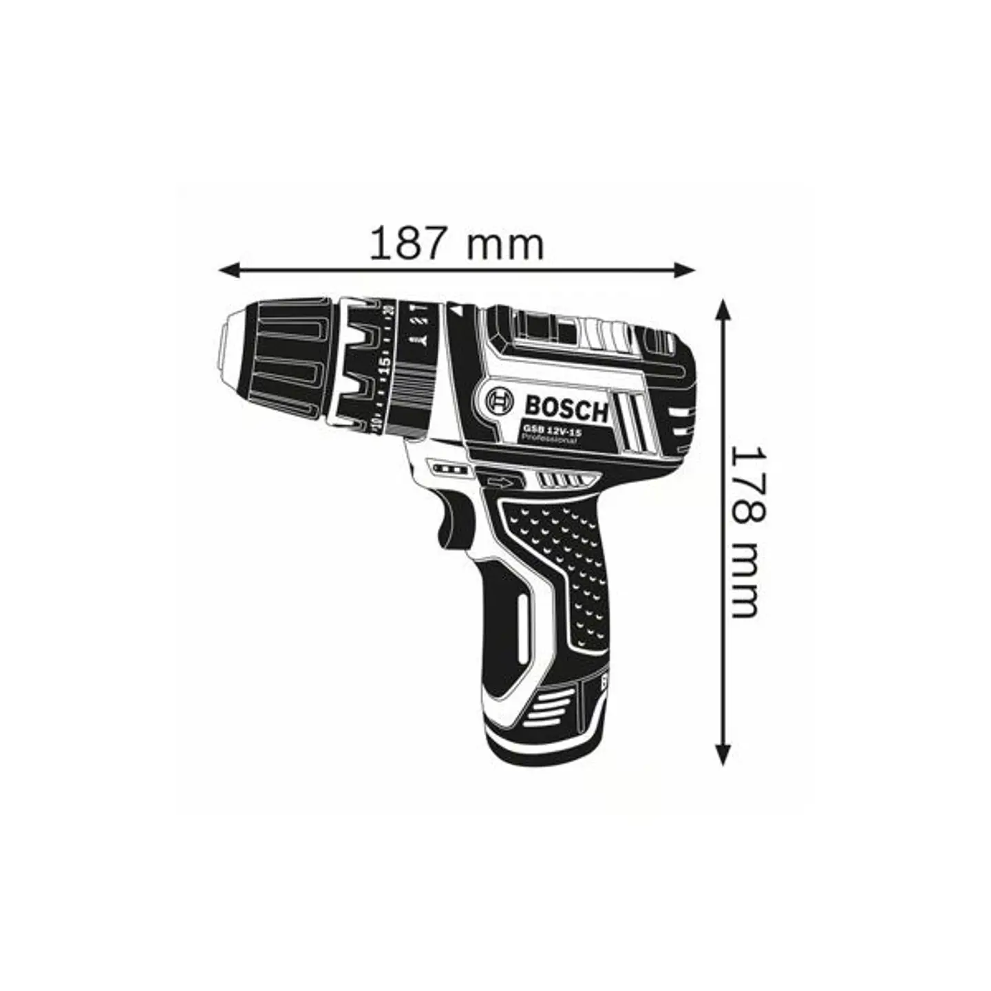 Aparafusadora/Berbequim com percussão GSB 12V-15 BOSCH 2