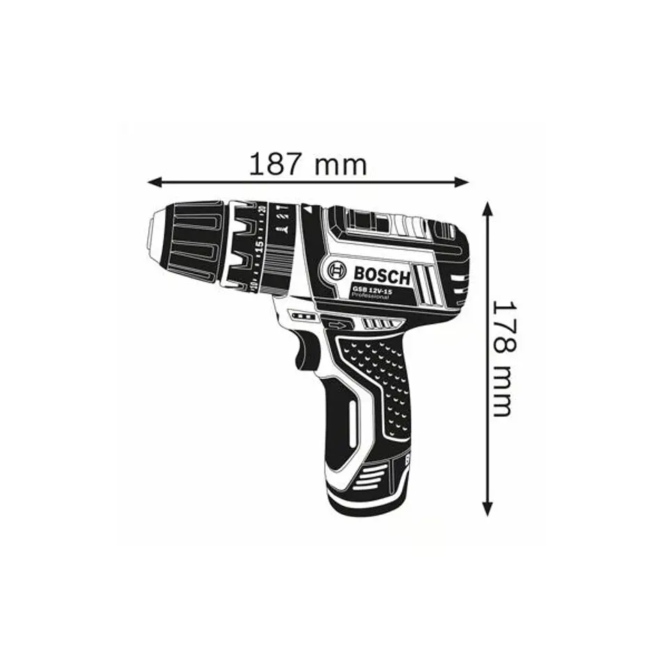 Aparafusadora/Berbequim com percussão GSB 12V-15 BOSCH 2