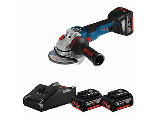 Rebarbadora sem fio com regulador de velocidade GWS 18V-10 SC (125mm) + 3x Baterias 5.0Ah BOSCH