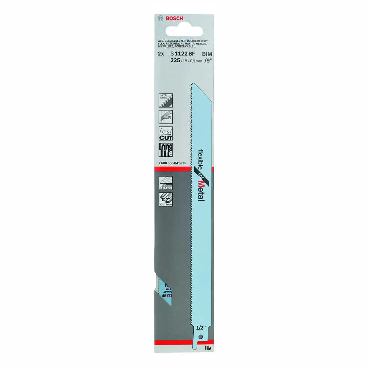 Lamina de serra sabre S 1122 BF FLEXIBLE FOR METAL BOSCH 2