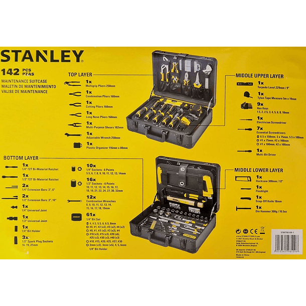 Mala de ferramentas de manutenção com 142 peças STMT98109-1 STANLEY 2