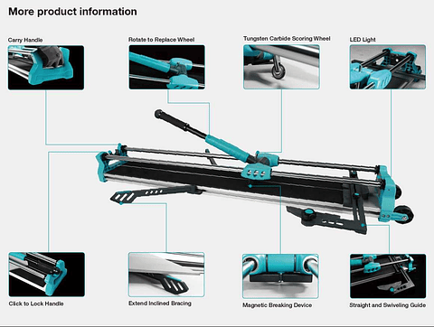 Cortador manual profissional para peças cerâmicas 1200mm LION TCB1200 BIHUI