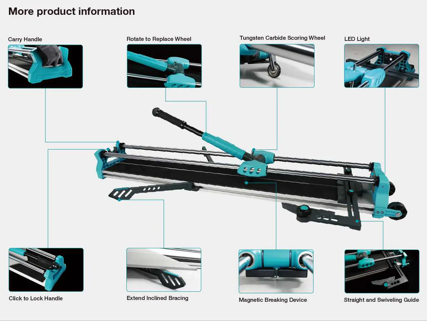 Cortador manual profissional para peças cerâmicas 1200mm LION TCB1200 BIHUI 2