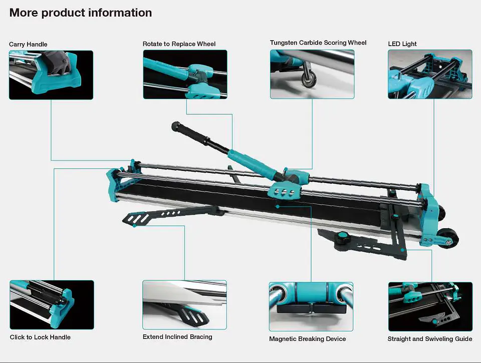 Cortador manual profissional para peças cerâmicas 1200mm LION TCB1200 BIHUI 2