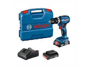 Aparafusadora/Berbequim com percussão sem fio GSB 18V-45 + 2 Baterias 18V 2.0Ah + Mala L-CASE BOSCH