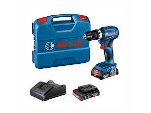 Aparafusadora/Berbequim com percussão sem fio GSB 18V-45 + 2 Baterias 18V 2.0Ah + Mala L-CASE BOSCH