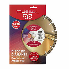 Disco de corte diamante 230mm universal WSGL230 SUPER GOLD MUSSOL