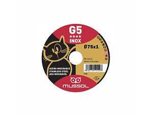 Disco de corte inox extrafino 75x1mm G5 MUSSOL
