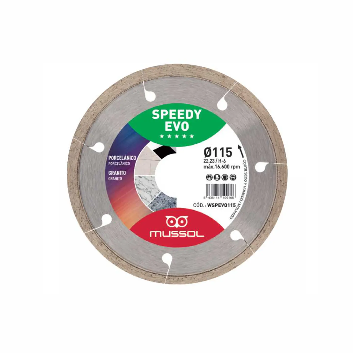4 Discos de diamante 115mm para cerâmicos + OFERTA Rebarbadora (125mm) 1.000W MUSSOL 3