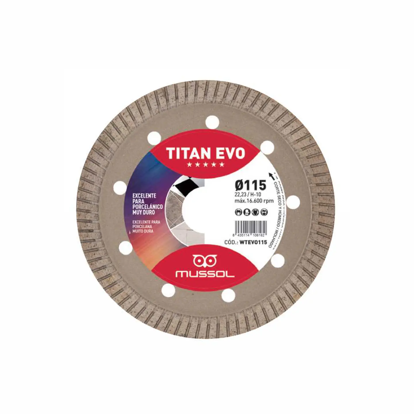 4 Discos de diamante 115mm para cerâmicos + OFERTA Rebarbadora (125mm) 1.000W MUSSOL 4