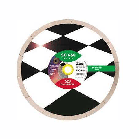 Disco corte de diamante corte húmido em cerâmico 300x25,4mm W660300 SC 660 MUSSOL