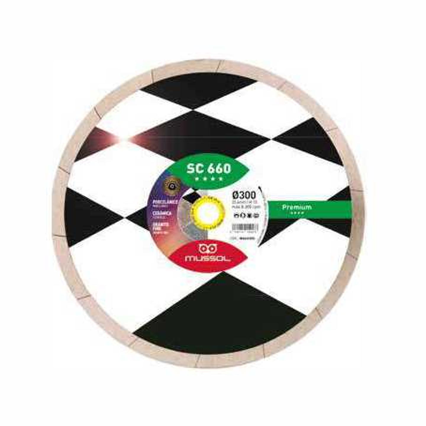 Disco corte de diamante corte húmido em cerâmico 300x25,4mm W660300 SC 660 MUSSOL 1